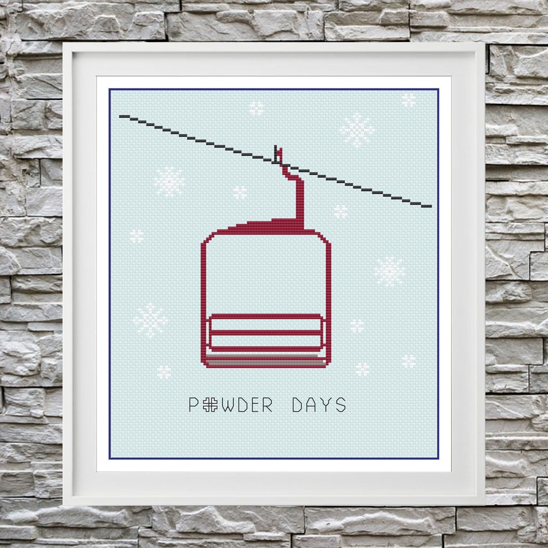 Power Days - Red Ski Lift Cross Stitch Pattern - Etsy