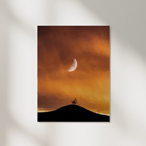 Dusk Sky Watercolor Art Print, Instant Download Painting, Home Decor.