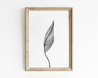 Peace Lily Wall Art Linea stampabile Disegno Home Decor Boho Stampa Soggiorno Agriturismo Peace Lily Stampabile Elegante Room Decor Semplice