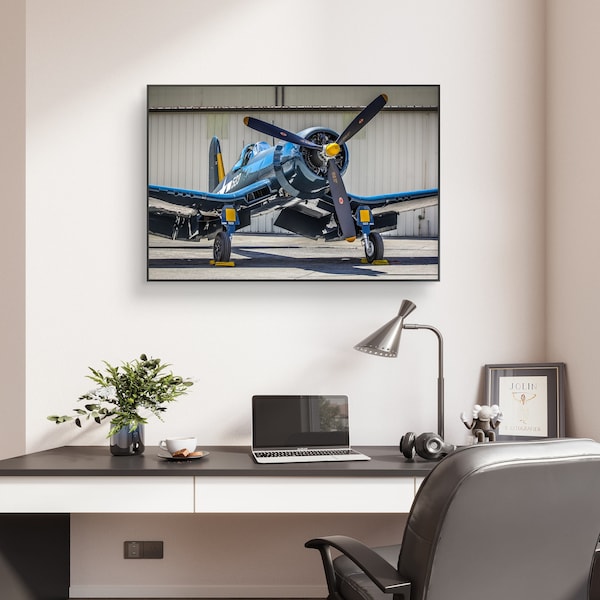 Aviation Decor, F4U Corsair WWII Fighter Aircraft, Warbird, Wall Art, Fine Art Photography