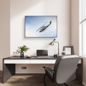 Aviation Decor, Bell AH-1 Cobra Helicopter, Warbird, Wall Art On Canvas and Metal, Fine Art Photography, Color Digital Print