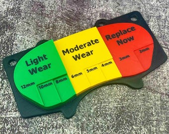 Brake Pad Service Wear Thickness Guide chart Desk Display