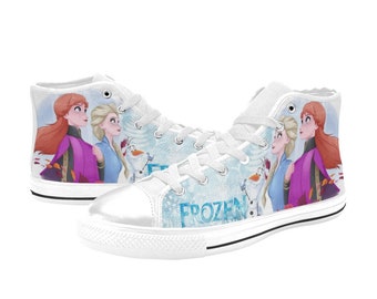 Zapatillas altas de lona de Anna Frozen, calzado personalizado para fans, adultos, niños, mujeres y hombres