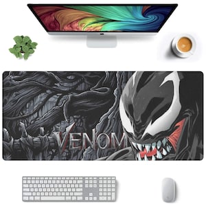 Venom Custom Mouse Pad: Stitched Edges, Gamer Desk Mat (35” x 16”)