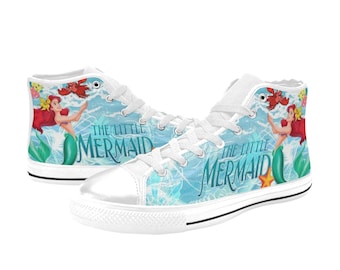 The Little Mermaid Custom Canvas High Top Sneakers