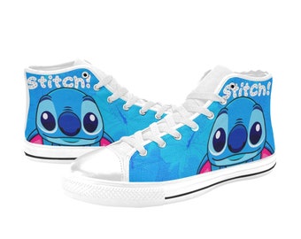 Stitch Custom Canvas High Top Sneakers Unisex Adult and Kids Shoes