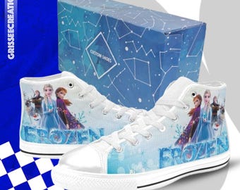 Zapatillas altas personalizadas de Anna de Frozen, zapatos unisex para adultos y niños