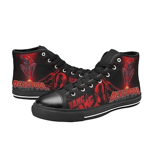 Deadpool Canvas High Top Sneakers: Unisex Fashion Shoes