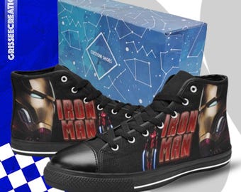 Iron Man Custom High Top Sneakers for Fans, Adults, Kids, Women and Men