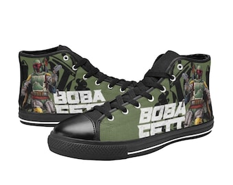 Star Wars Boba Fett Custom High Top Sneakers for Adults, Kids, Men and Women