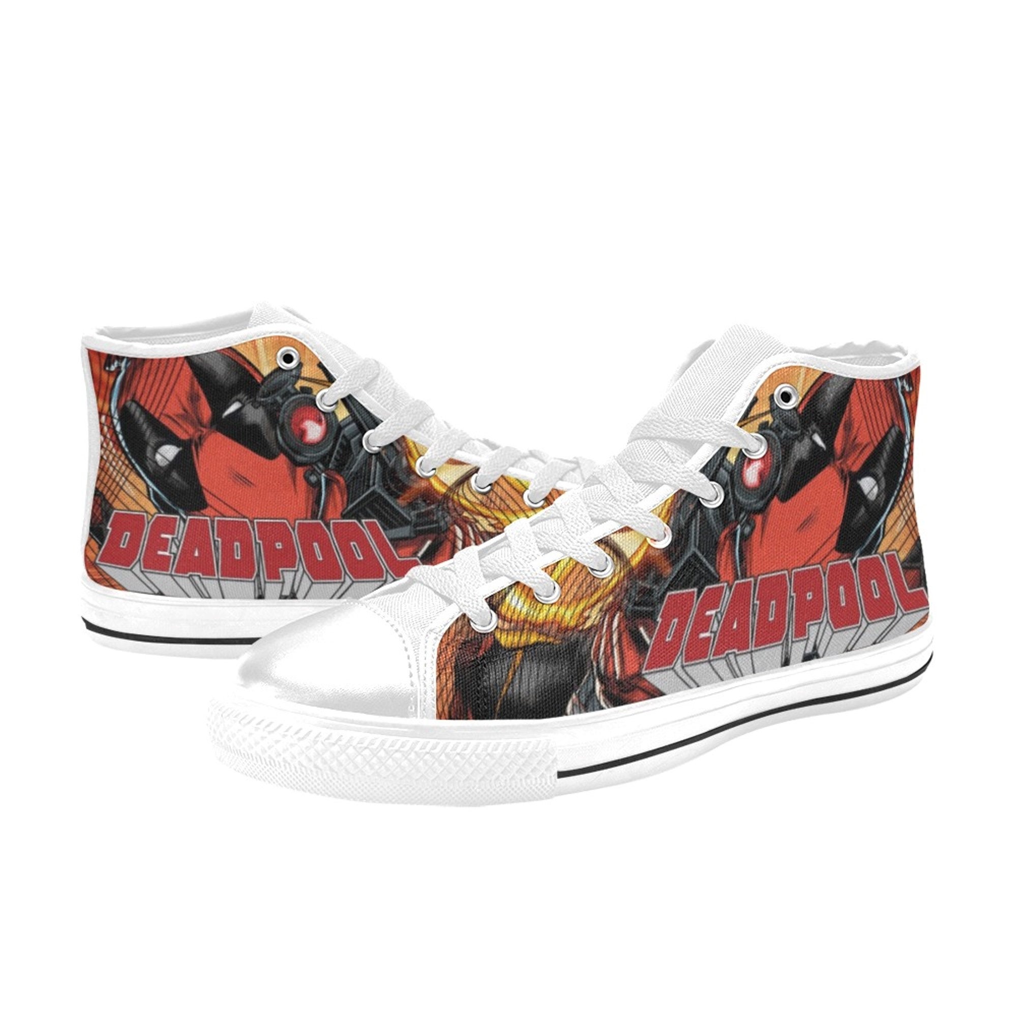Custom Hand-Painted Deadpool Converse Chuck Taylor High Tops - Men\'s 10 /... Deadpool and Wolverine Movie Hand-Painted High Top Converse  main image 4