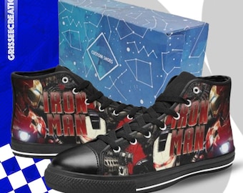 Iron Man Custom High Top Sneakers for Fans, Adults, Kids, Women and Men