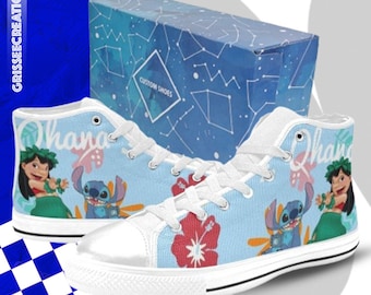 Lilo & Stitch Custom High Top Sneakers for Fans, Adults, Kids, Men and Women