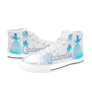 Cinderella Custom Canvas High Top Sneakers, Best for Gift, Wedding Present and Others