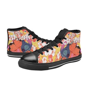 Sneakers alte in tela personalizzate Lilo & Stitch