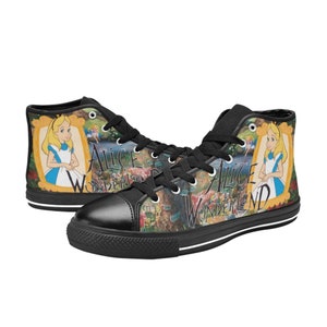 Zapatillas altas de Alicia en el País de las Maravillas: zapatos de lona personalizados