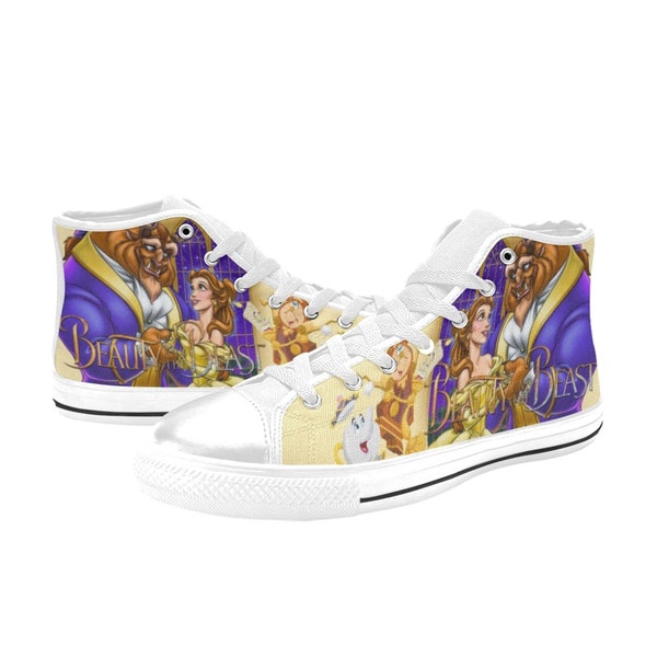 Beauty and The Beast Custom Canvas High Top Sneakers, Best for Gift, Wedding Present and Others
