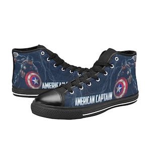 Captain America Canvas High Top Sneakers, Best for Gift, Wedding Present and Others