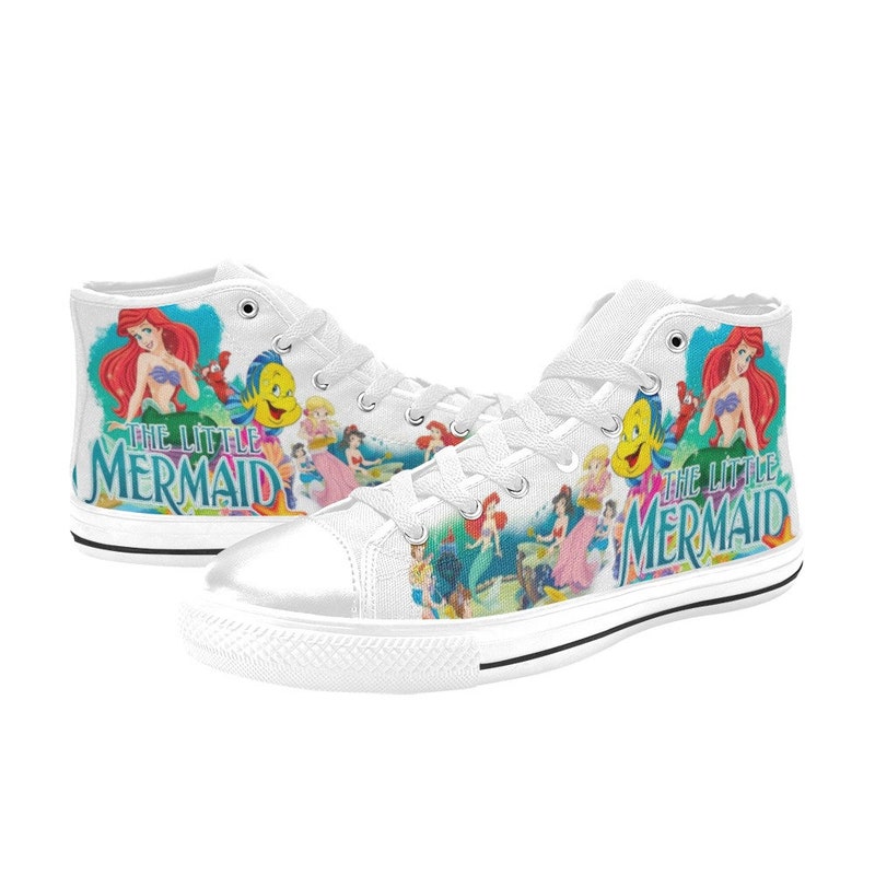 Purple Mermaid Teal Scales Pattern Print Black Sneaker Shoes For Men Women main image 0