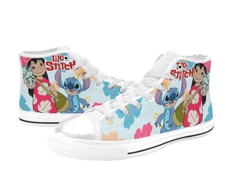 Lilo & Stitch Custom Canvas High Top Sneakers For Kids, Adult Man and Woman