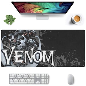 Venom Stitched Edge Mousepad: Custom Gamer Desk Mat (35” x 16”)