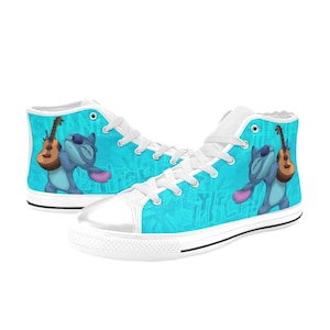 Scarpe da ginnastica alte in tela personalizzate Stitch, unisex, per adulti e bambini