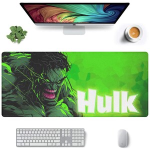 HULK Custom Rectangle Mouse pad with Stitched Edges 35” x 16” Suitable for Gamers, Content Creators, and Others