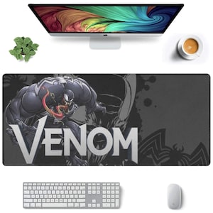 Venom Stitched Edge Mousepad: Custom Gamer Desk Mat (35” x 16”)