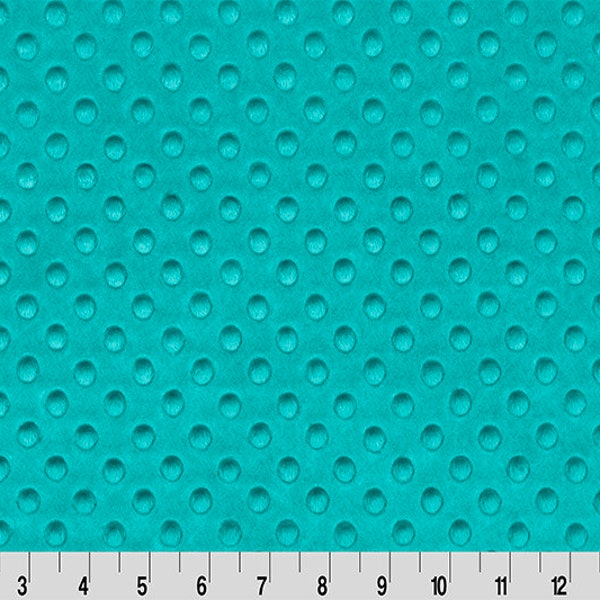 Cuddle Dimple Teal - By the Yard, Shannon Fabrics Minky - Blue Green Minky Dot Fabric for Crafts