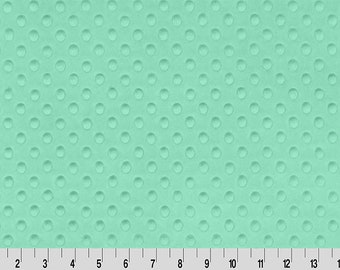 Cuddle Dimple Opal - By the Yard, Shannon Fabrics Minky - Blue Green Minky Dot Fabric for Crafts