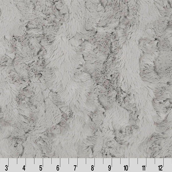 Luxe Cuddle Glacier Silver - By the Yard, Shannon Fabrics Minky - Neutral Gray Fabric - Minky for Crafts
