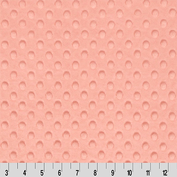 Cuddle Dimple Shell - By the Yard, Shannon Fabrics Minky - Light Coral Fabric for Crafts