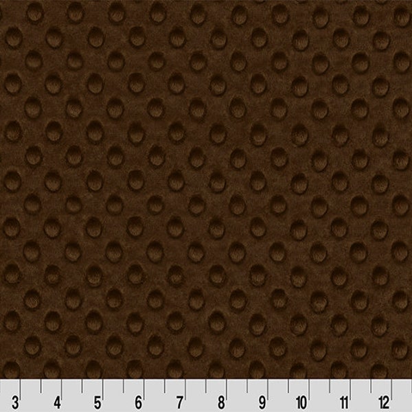 Cuddle Dimple Brown - By the Yard, Shannon Fabrics Minky - Brown Minky Dot  Fabric for Crafts