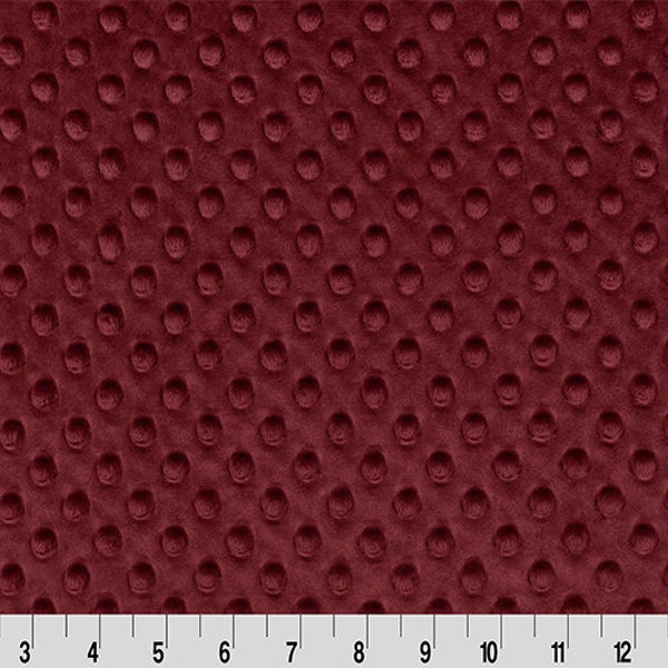 Cuddle Dimple Merlot - By the Yard, Shannon Fabrics Minky - Maroon Minky Dot  Fabric for Crafts