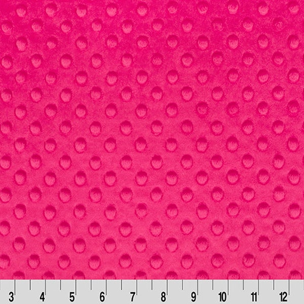 Cuddle Dimple Fuchsia - By the Yard, Shannon Fabrics Minky - Hot Pink Fabric for Crafts