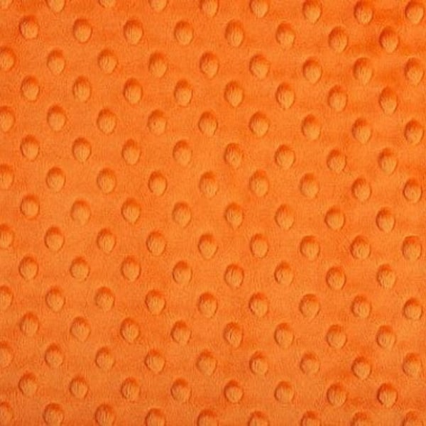 Tangerine Orange Minky Dot - By the Yard, Shannon Fabrics Minky - Orange Fabric