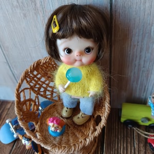 IN STOCK Qbaby OB11 doll 1/12 ( 14cm/5.5 inches) with full set of clothes