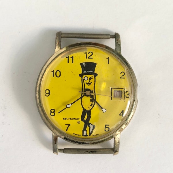 Vintage Mr. Peanut Wrist Watch for Parts or Repair