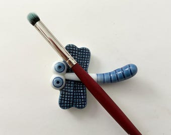 Dragonfly Ceramic Chopstick or Paintbrush Rest