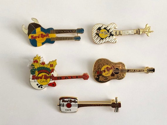 Sterling Silver Hard Rock Cafe Orlando Guitar Pin / Brooch
