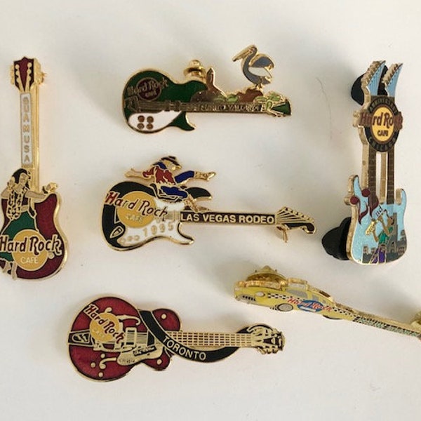 Vintage Hard Rock Cafe Guitar Pins