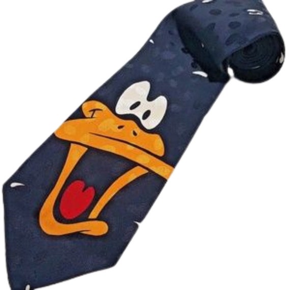 Vintage 1990s Daffy Duck Eyes Looney Toons Silk N… - image 5