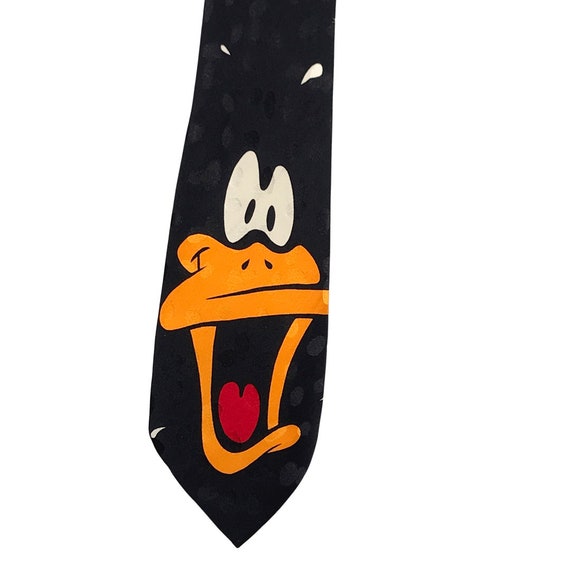 Vintage 1990s Daffy Duck Eyes Looney Toons Silk N… - image 1