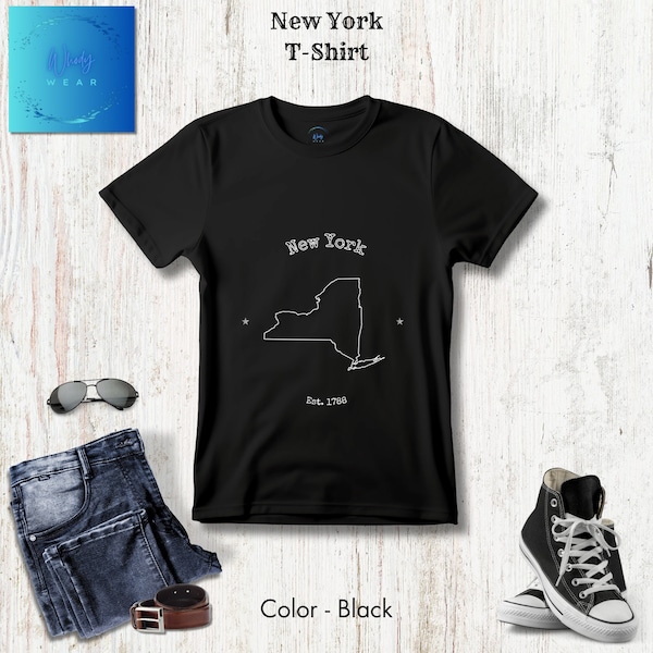 New York T-shirt, overzicht van de staat New York, New Yorker, Empire Stater, Native New Yorker, State Patriot - Unisex Softstyle T-shirt