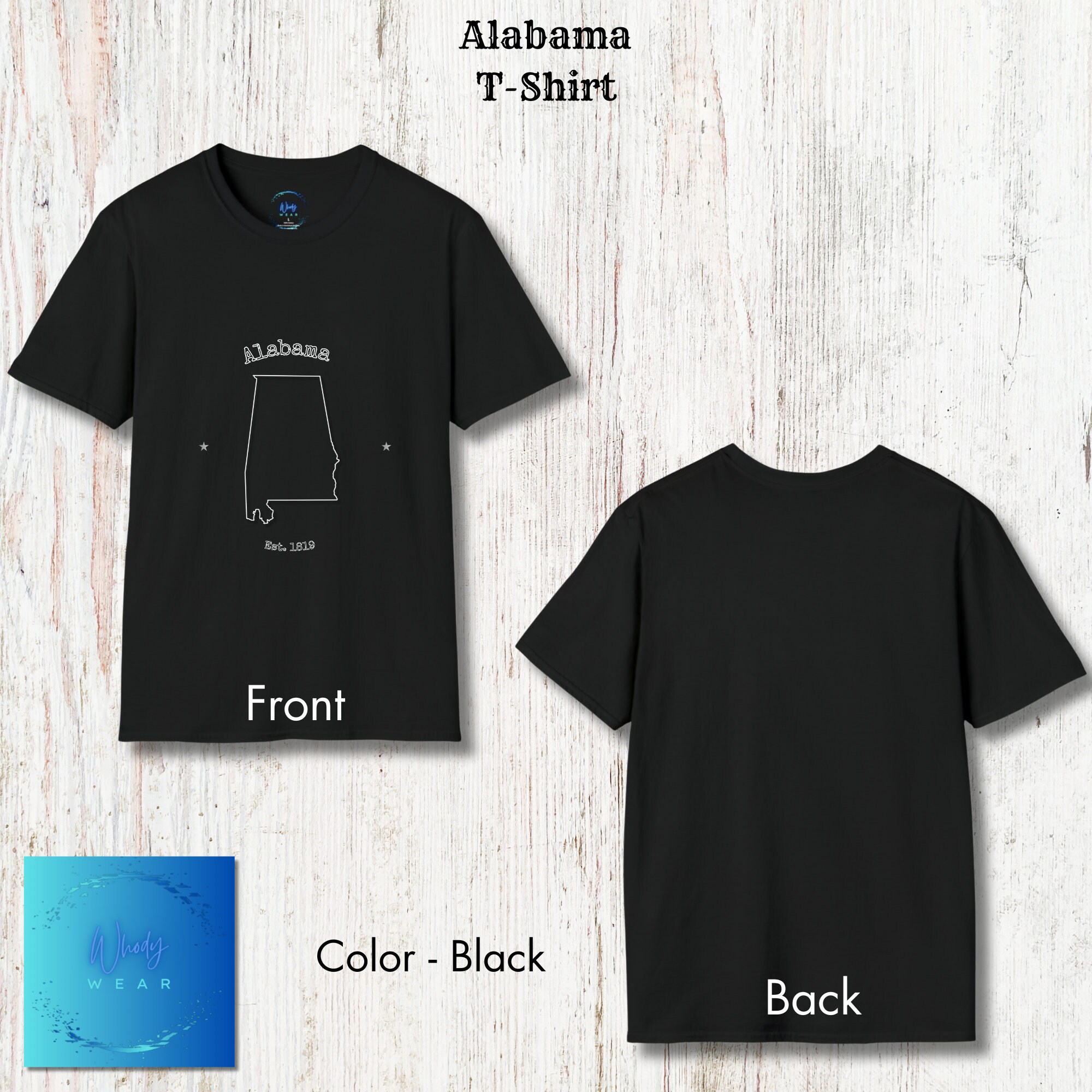 Casual Contrast Color Alabama Printed T-shirt Top main image 0