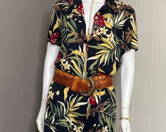 1980’s-90’s Tropical Print Button Down and Shorts set