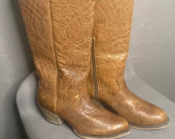 Botas vaqueras altas Ariat Botas altas hasta la rodilla de cuero coñac Talla 7 para mujer