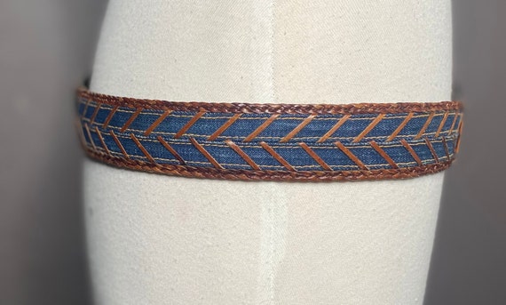 RARE Vintage 1970’s Levi’s Denim and Leather Belt… - image 4