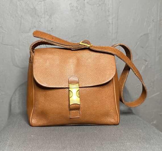 1970's Vintage Brown Pebbled Leather Bag by Picar… - image 1