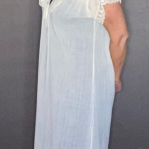 1960s Christian Dior Edwardian Nightgown Vintage 60s Dior Long Edwardian Sleep Dress image 3